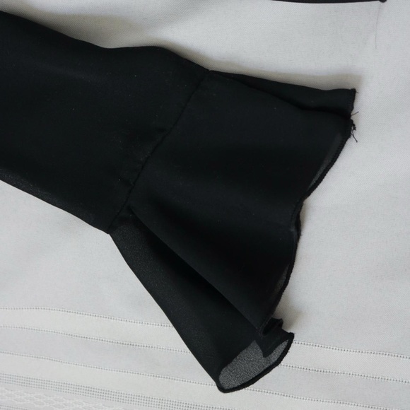 Black sheer mesh ruffle bell sleeve blouse - Picture 5 of 8